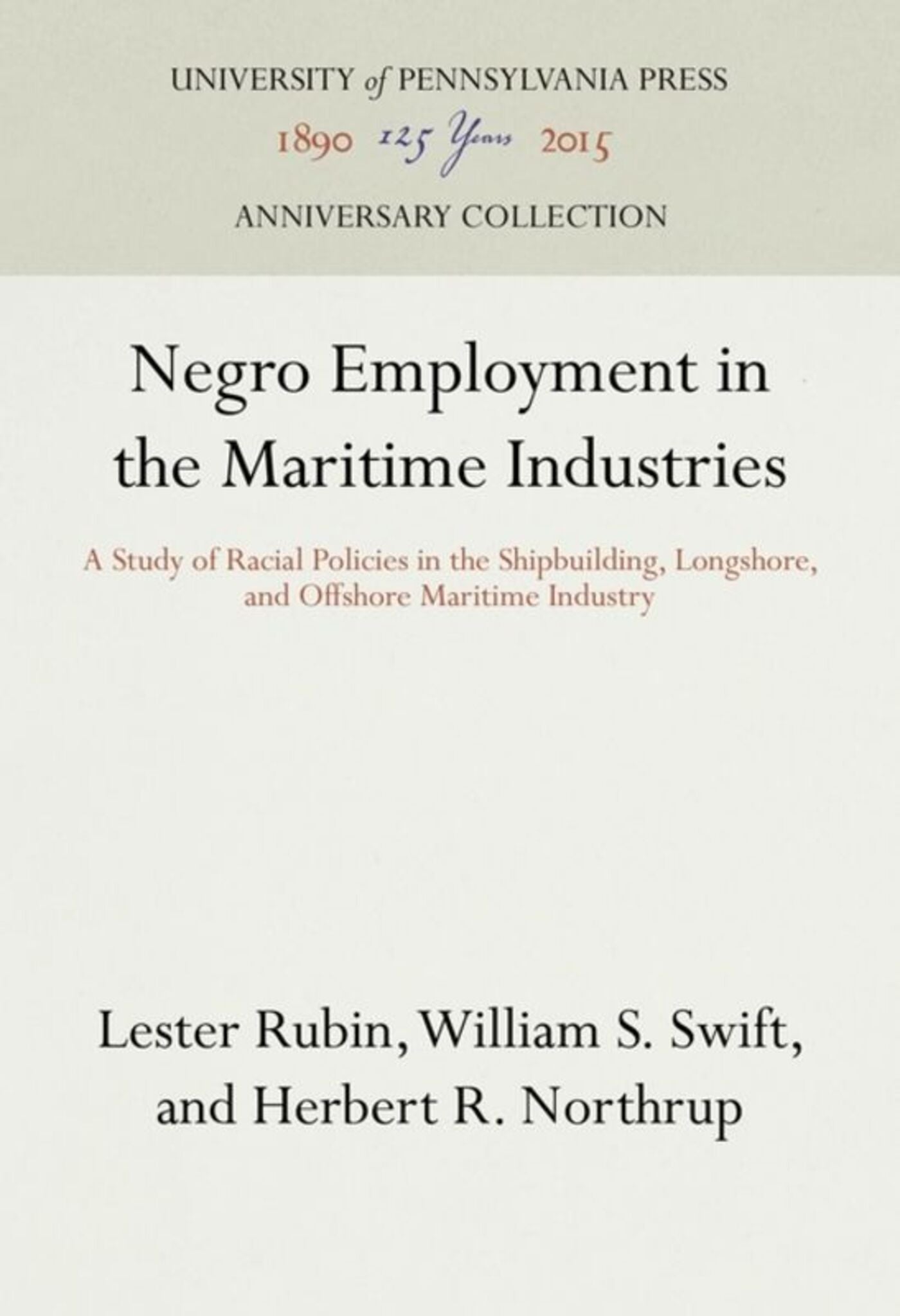 Cover image for Negro Employment in the Maritime Industries ISBN 9781512820959